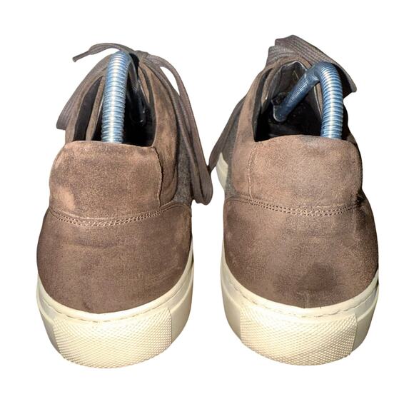 CORNELIANI ID Leather and Wool sneakers - brown/gray - size 9 - X4 - Picture 5 of 11